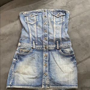 COPY - Y2K Vintage guess jeans tube-top jean dress